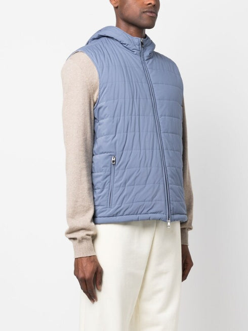 hooded padded gilet